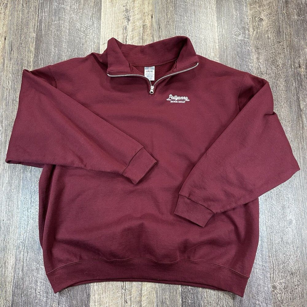 JERZEES‎ Pollyanna Brewing 1/4 Zip Long Sleeve Pullover Sweatshirt Men's 2XL